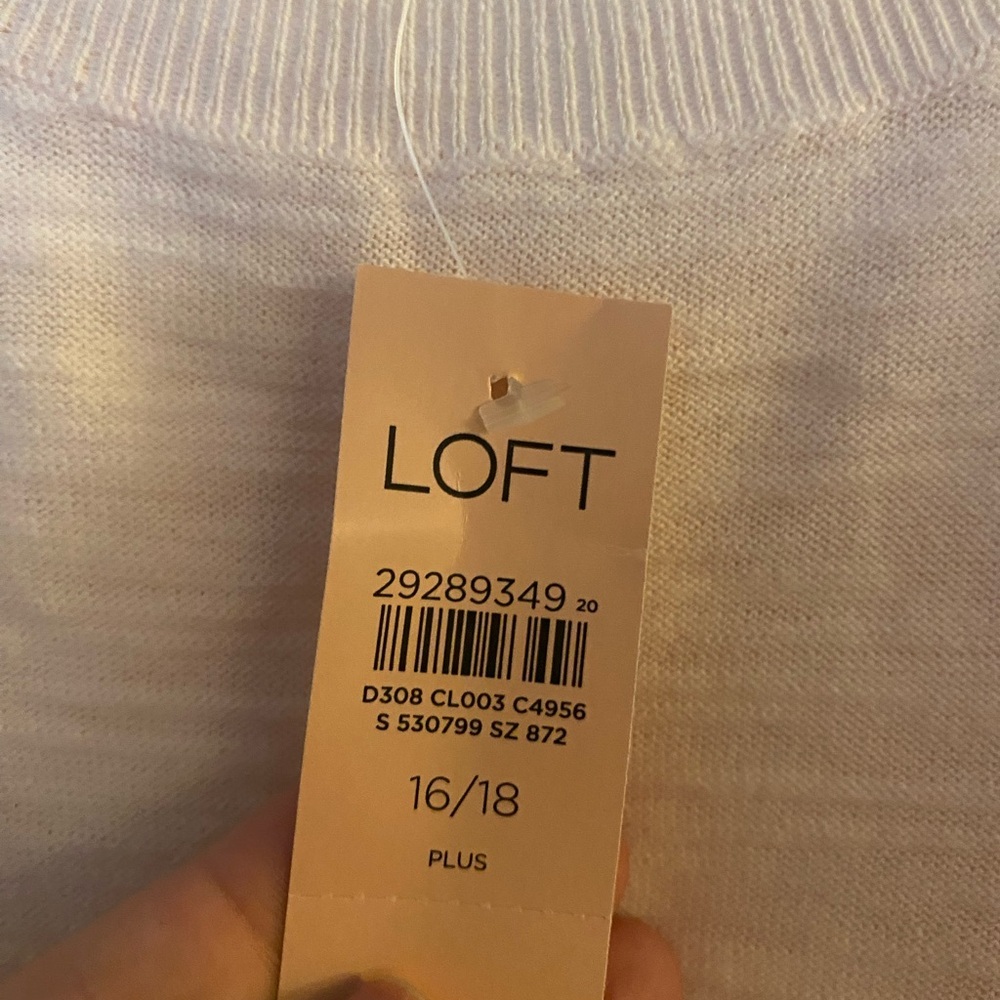 NWT LIght Pink Ann Taylor Loft Light Pink Plus Size Sweater, Women's 16/18 - Picture 6 of 10